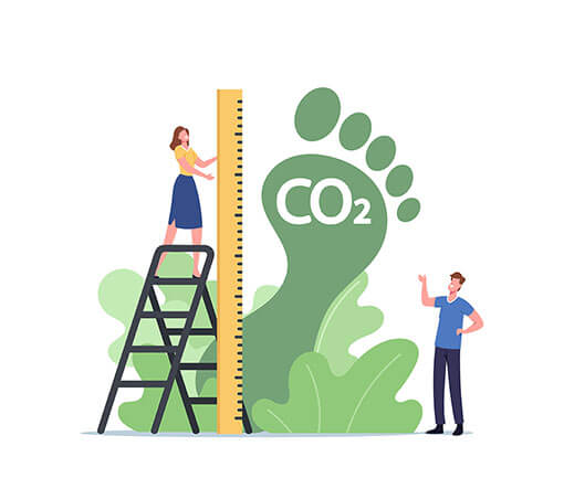 Illustrated image for measuring CO2 footprint
