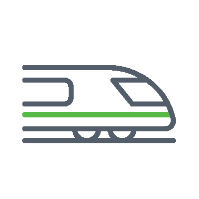 Animated icon of a train